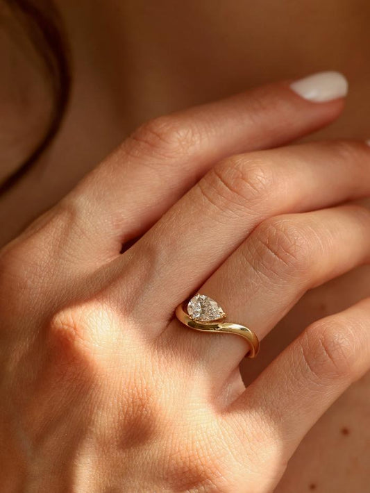 Marquise Cut Cluster Styled Lab Grown Diamond Engagement Ring