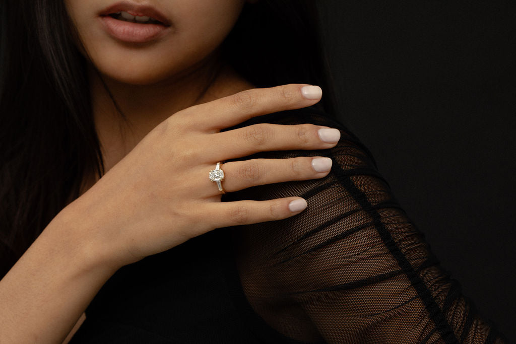 2 CT Round Three Stones Lab Grown Diamond Engagement Ring
