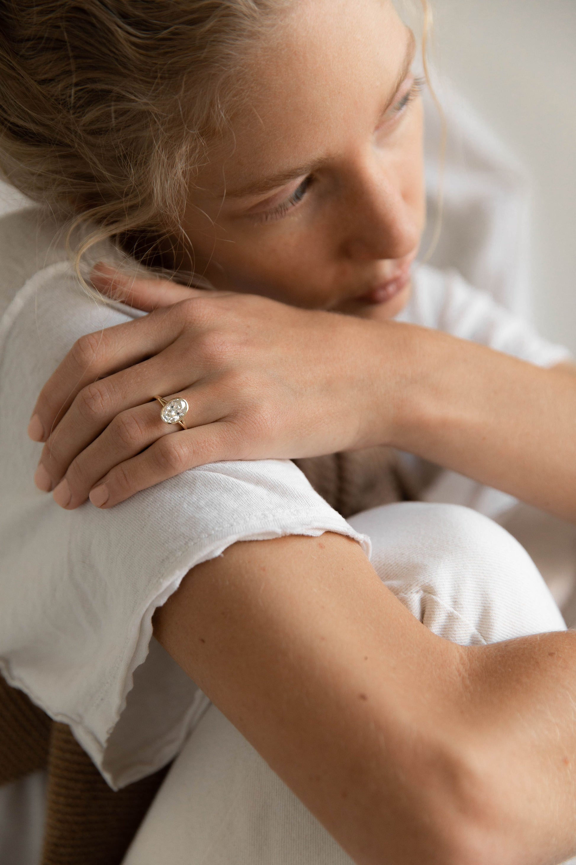 2 CT Round Three Stones Lab Grown Diamond Engagement Ring