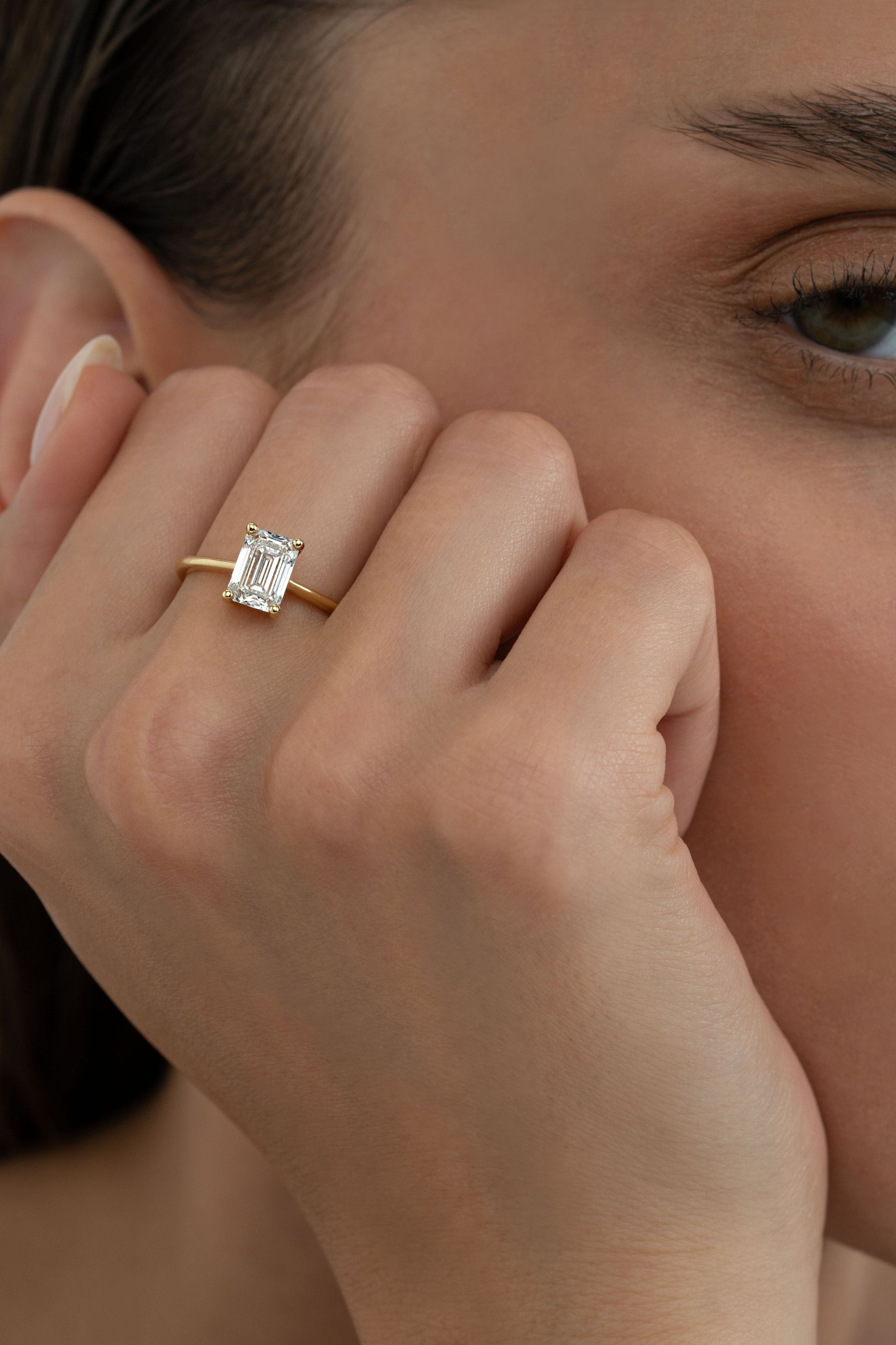 2 CT Round Three Stones Lab Grown Diamond Engagement Ring
