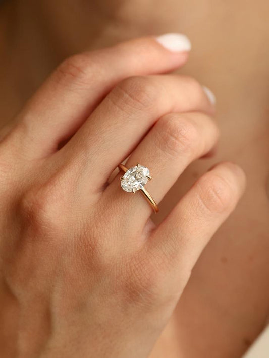 Marquise Cut Cluster Styled Lab Grown Diamond Engagement Ring