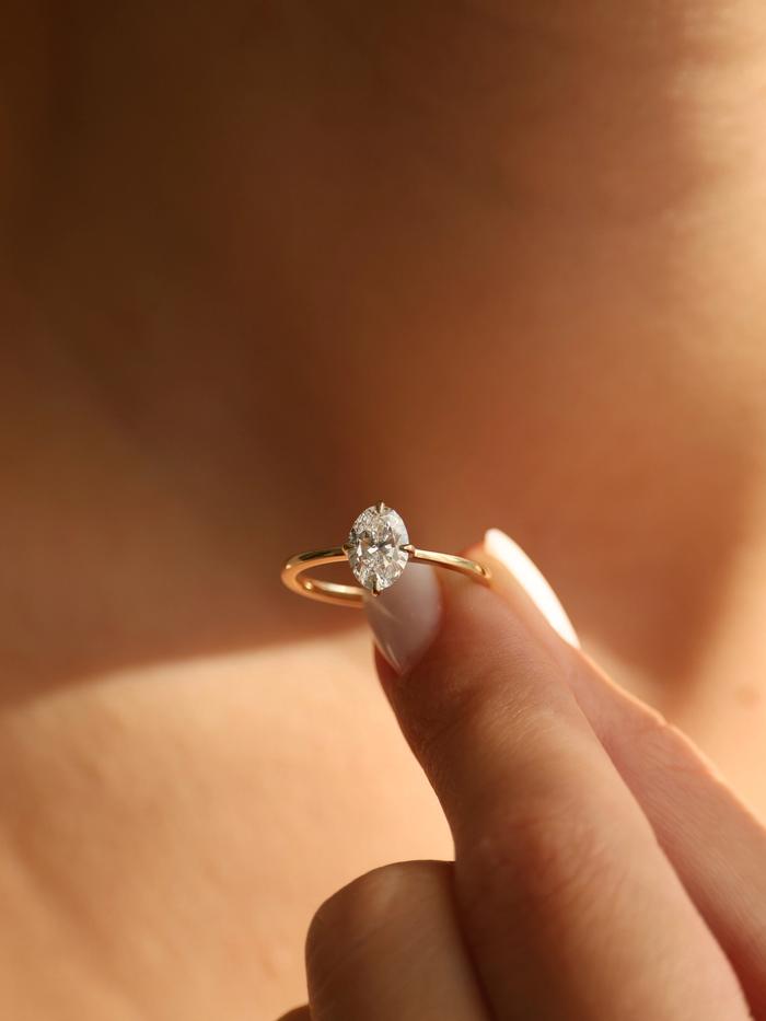 Marquise Cut Cluster Styled Lab Grown Diamond Engagement Ring