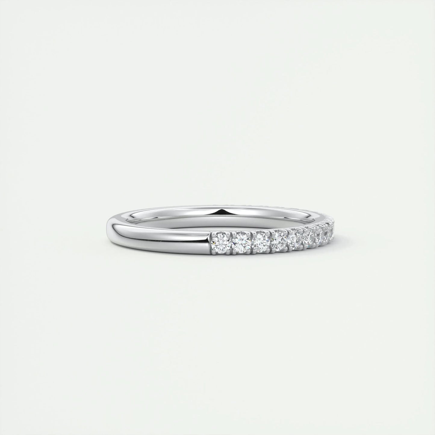 0.38 CT Round Half Eternity CVD EF/VVS Diamond Wedding Band 2