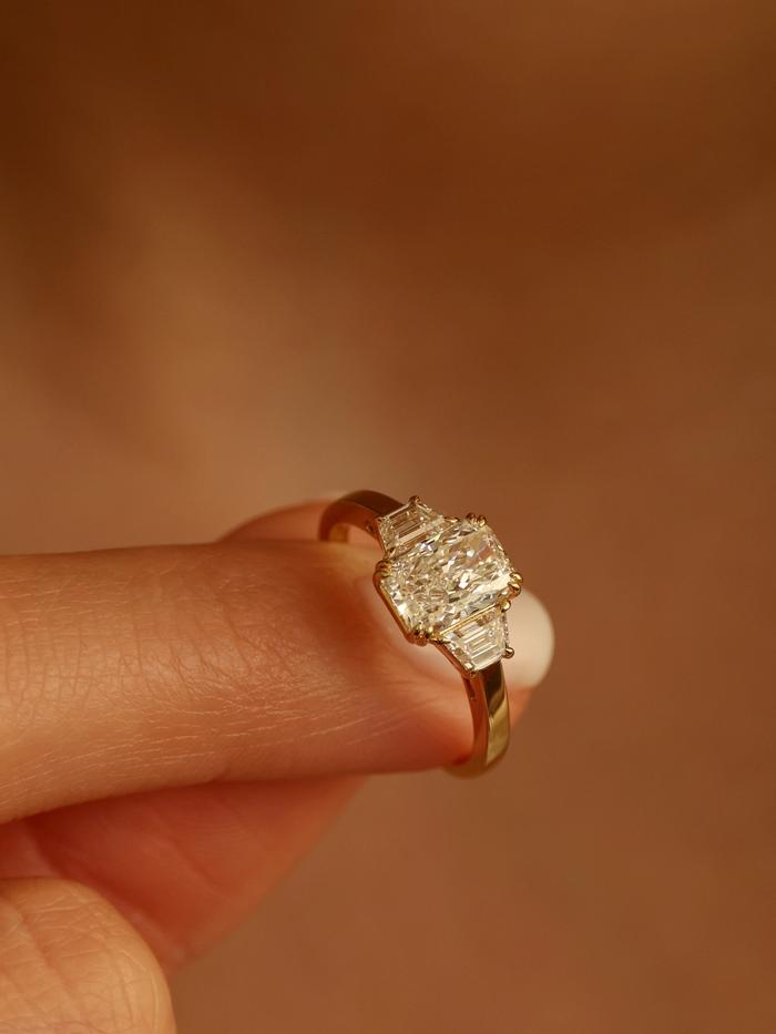 Marquise Cut Cluster Styled Lab Grown Diamond Engagement Ring