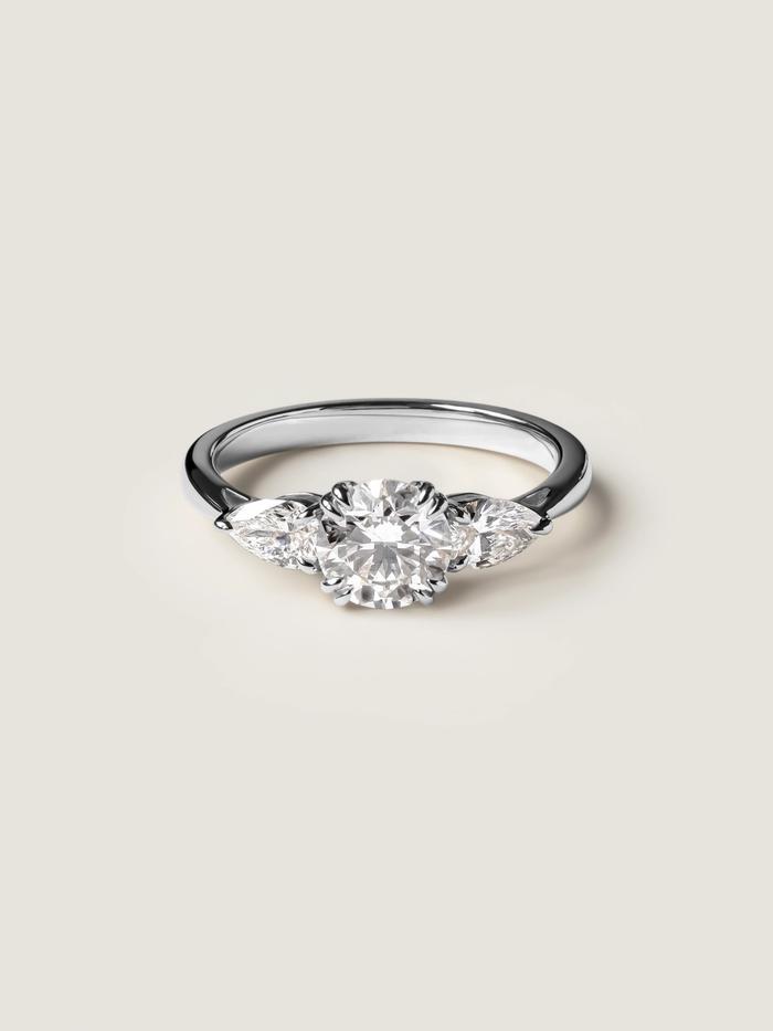 Marquise Cut Cluster Styled Lab Grown Diamond Engagement Ring