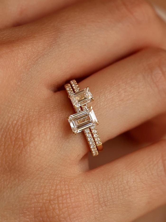 Marquise Cut Cluster Styled Lab Grown Diamond Engagement Ring