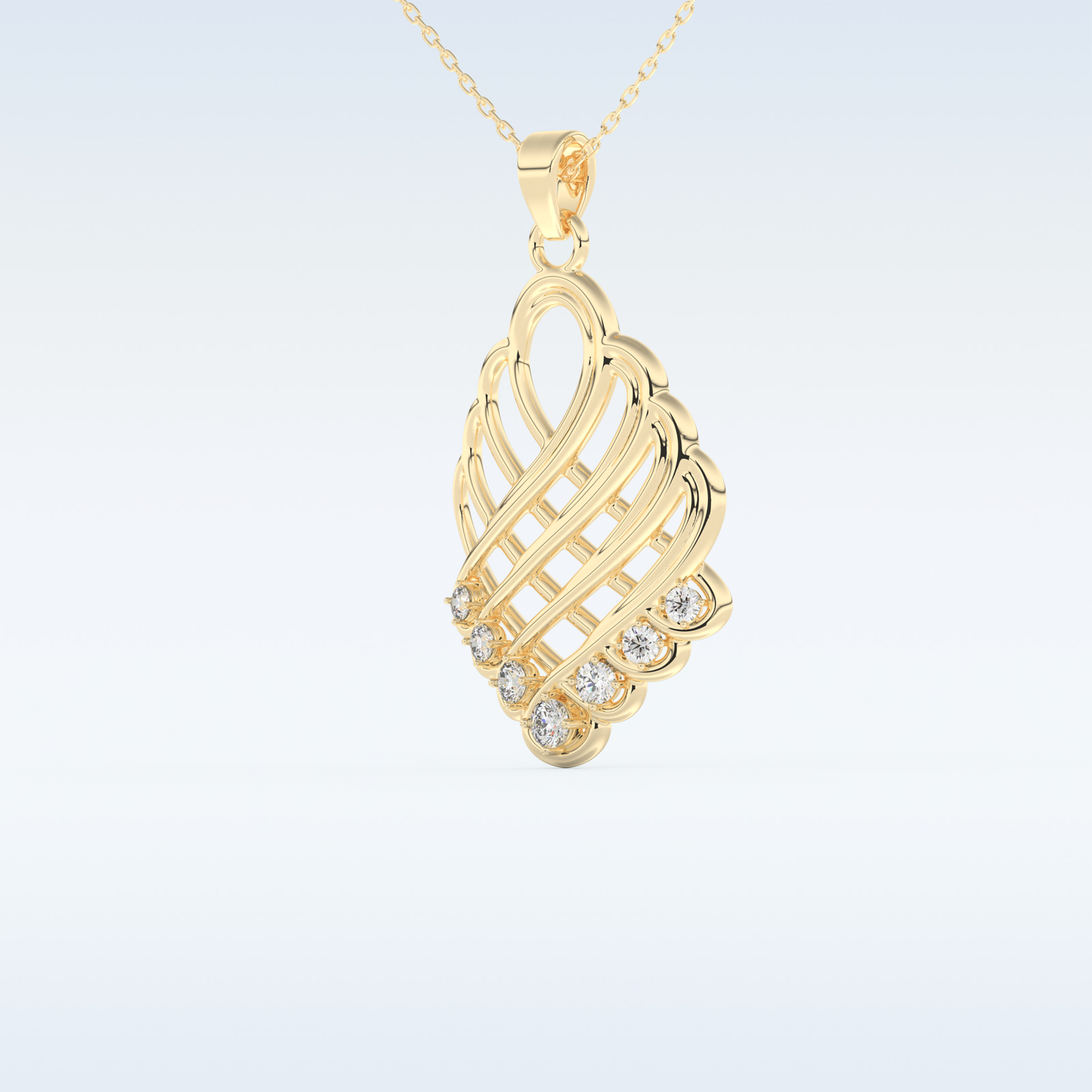 0.158 TCW Round Cut Multi Stone Moissanite Solitaire Necklace in 14K/18K Gold