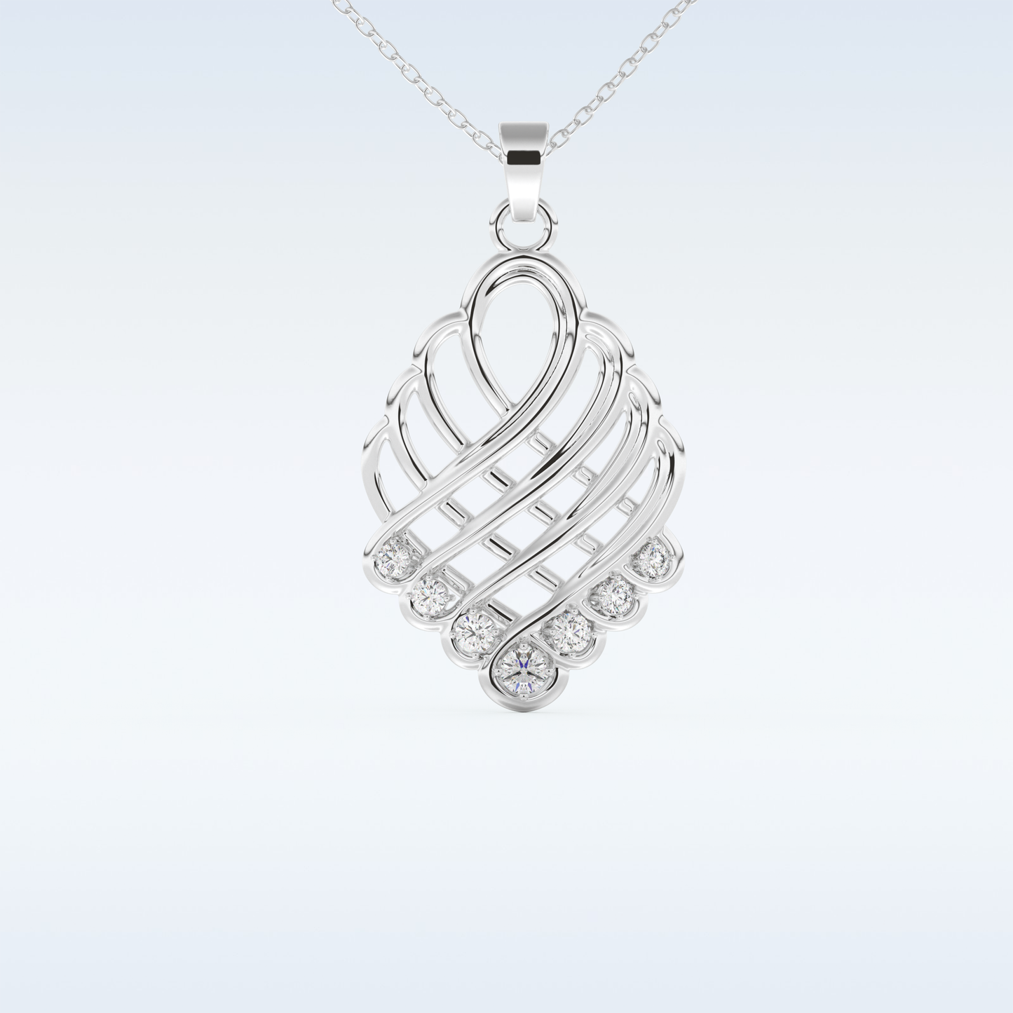 0.158 TCW Round Cut Multi Stone Moissanite Solitaire Necklace in 14K/18K Gold