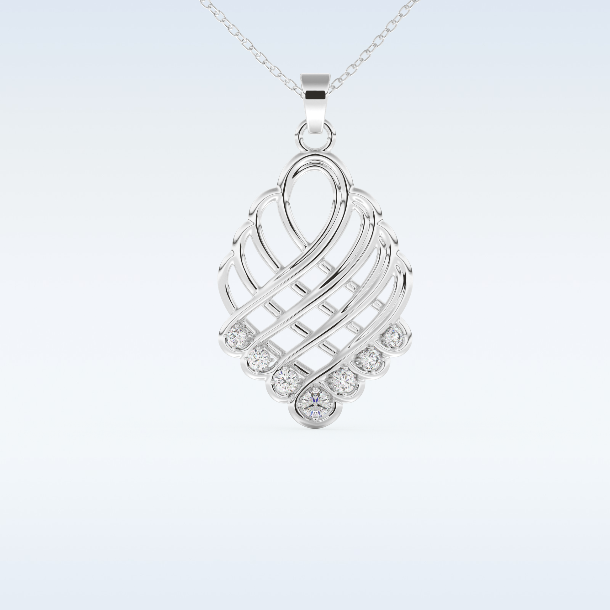 0.158 TCW Round Cut Multi Stone Moissanite Solitaire Necklace in 14K/18K Gold