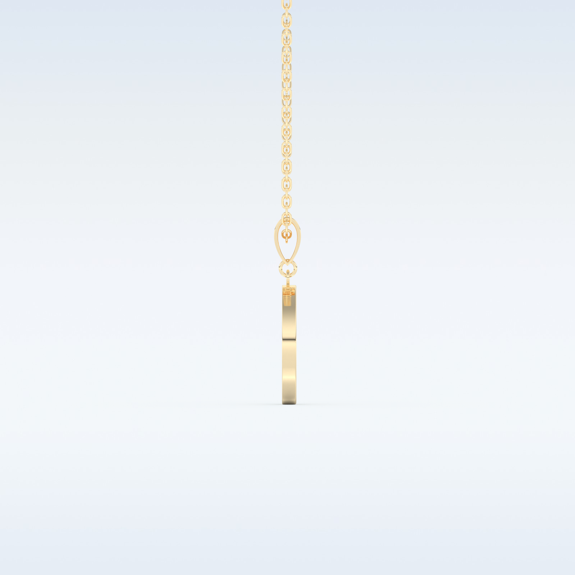 0.05 TCW Round Cut Initial Moissanite Solitaire Necklace in 14K/18K Gold