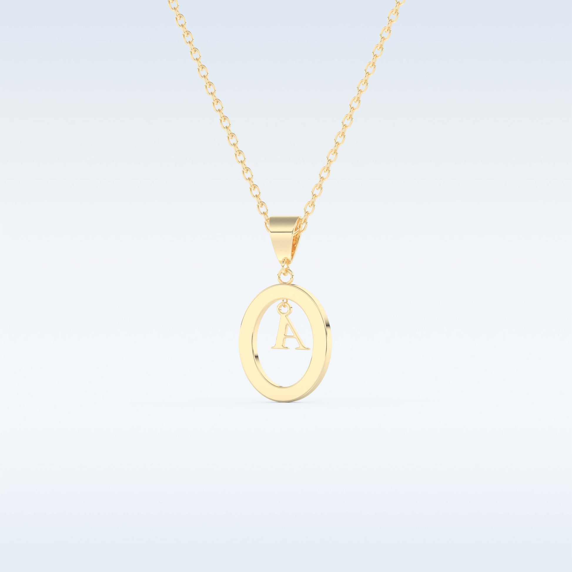 0.05 TCW Round Cut Initial Moissanite Solitaire Necklace in 14K/18K Gold
