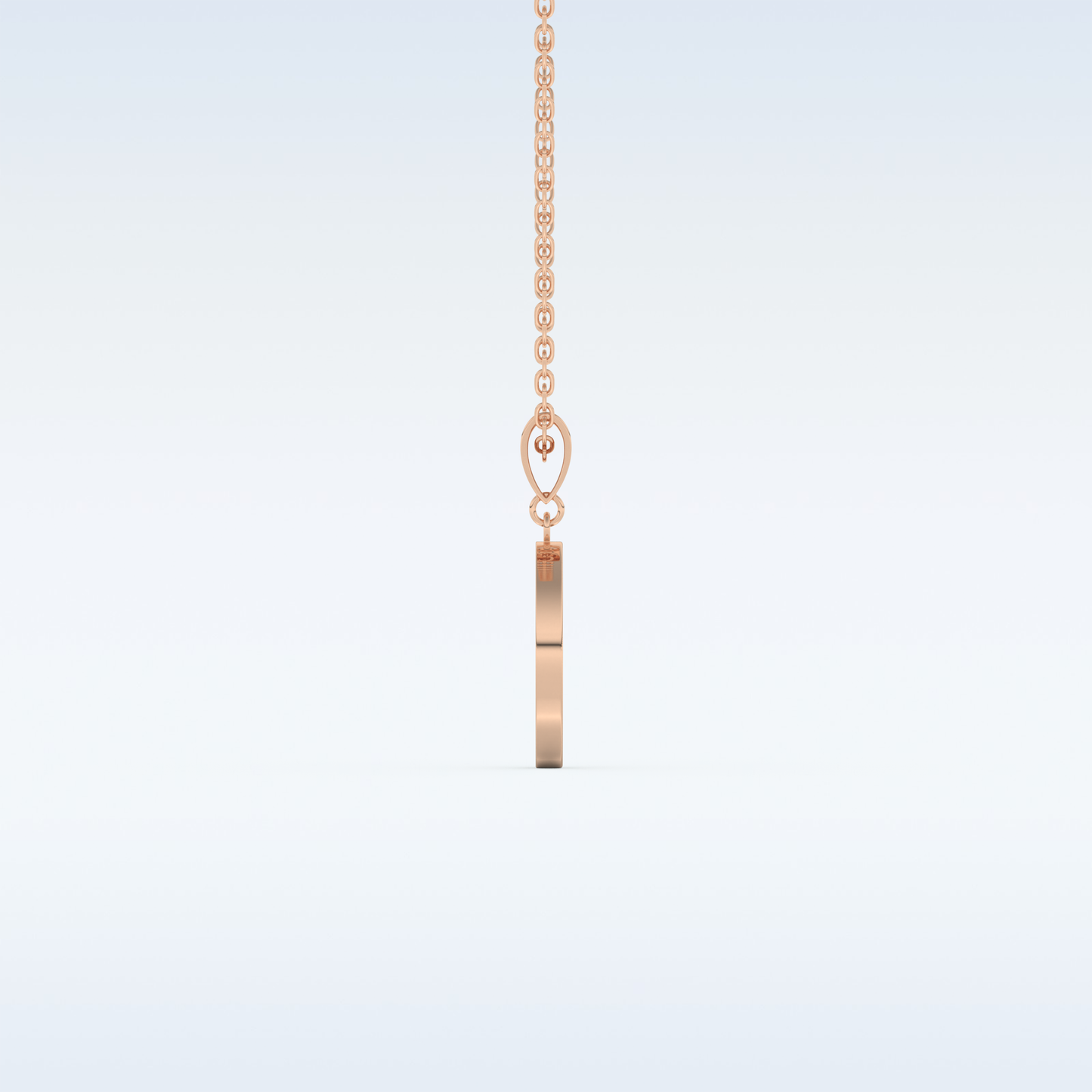 0.05 TCW Round Cut Initial Moissanite Solitaire Necklace in 14K/18K Gold