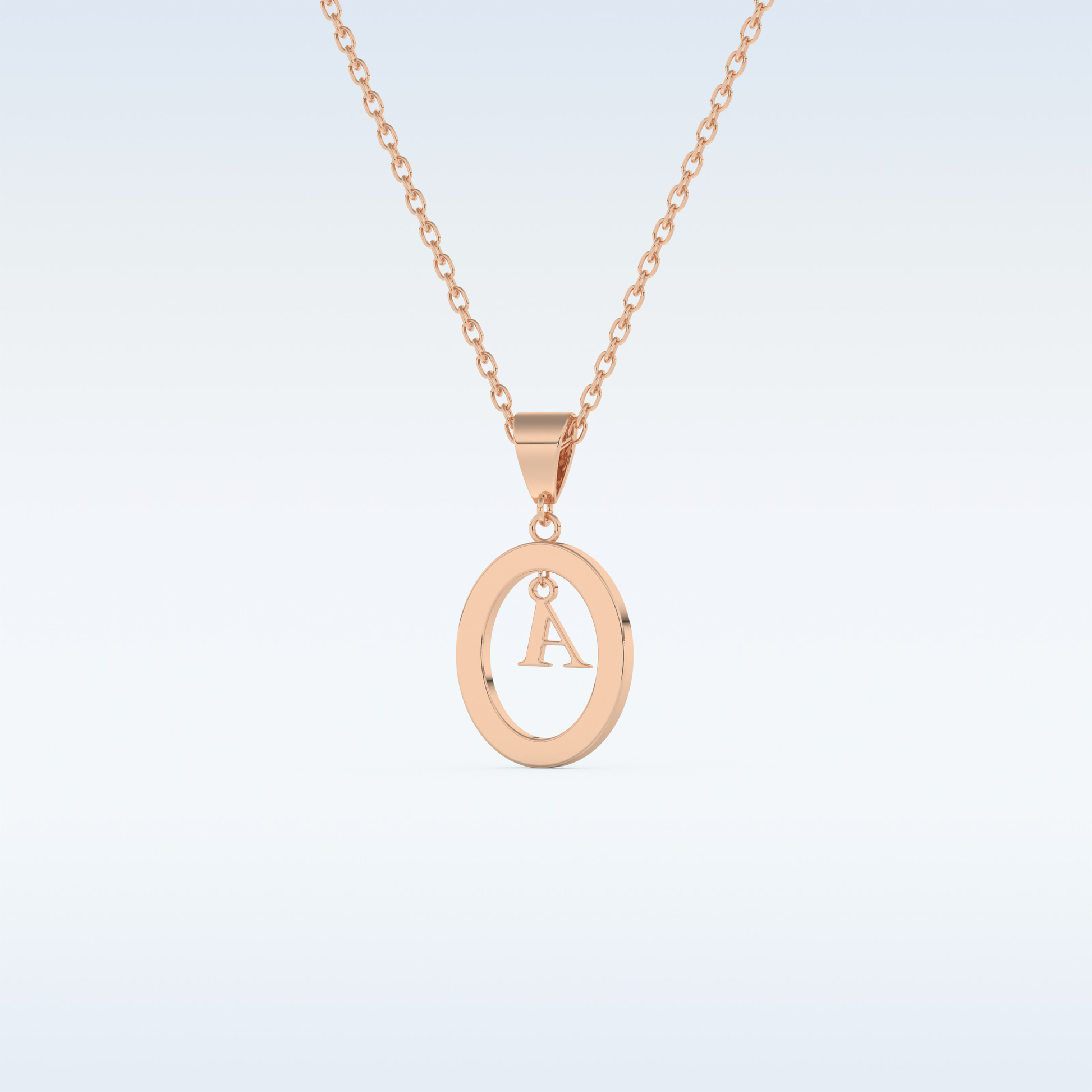 0.05 TCW Round Cut Initial Moissanite Solitaire Necklace in 14K/18K Gold