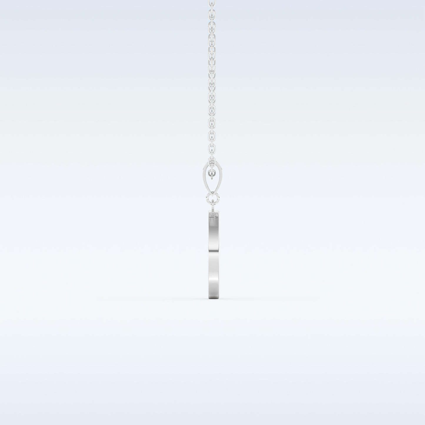 0.05 TCW Round Cut Initial Moissanite Solitaire Necklace in 14K/18K Gold