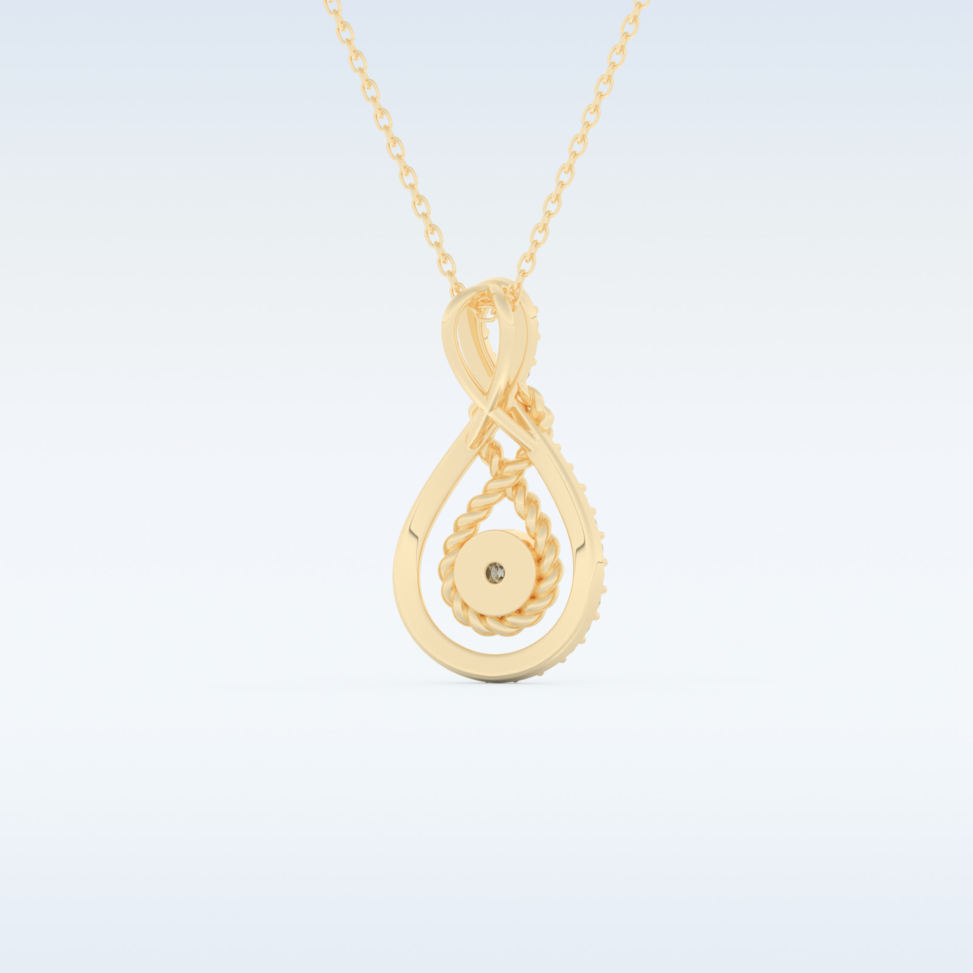 0.11 TCW Round Cut Pear With Multi Stone Moissanite Solitaire Necklace in 14K/18K Gold