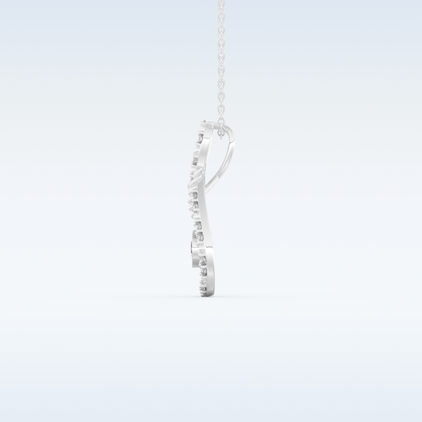 0.11 TCW Round Cut Pear With Multi Stone Moissanite Solitaire Necklace in 14K/18K Gold