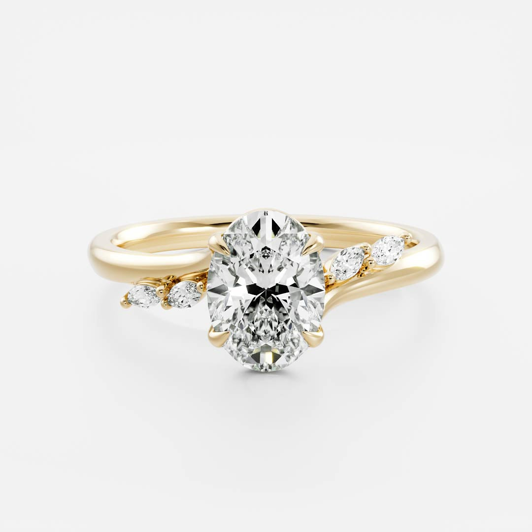 Oval Three Stone Lab Grown Diamond Engagement Ring