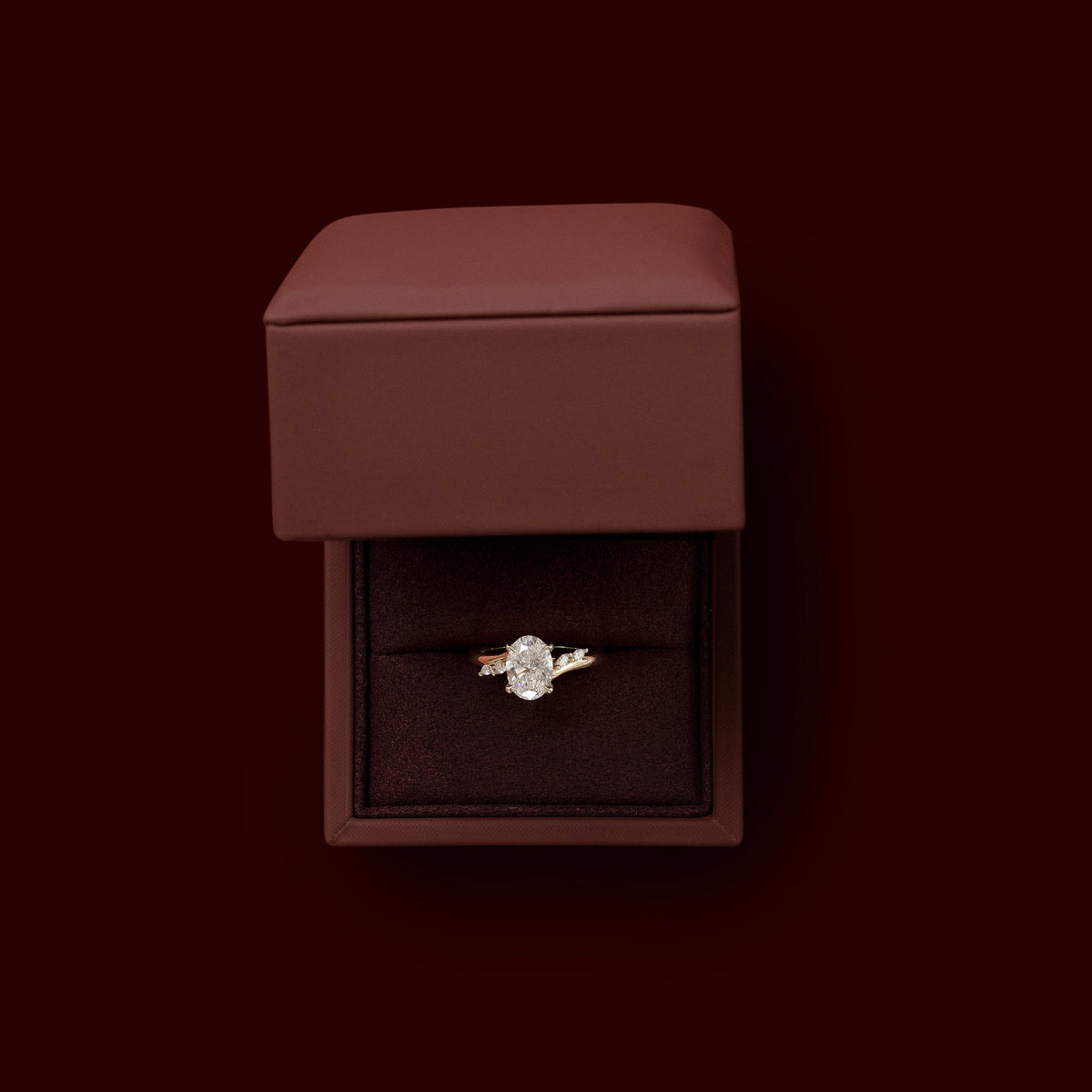 Oval Three Stone Lab Grown Diamond Engagement Ring