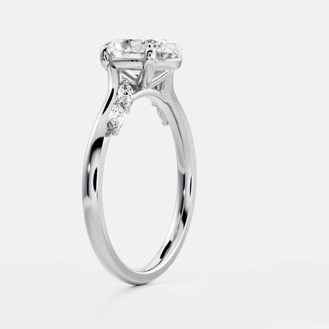 Oval Three Stone Lab Grown Diamond Engagement Ring