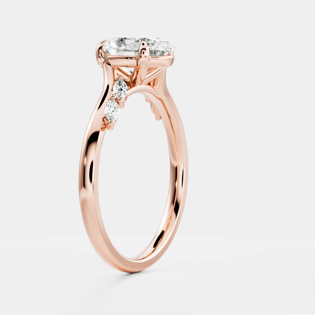 Oval Three Stone Lab Grown Diamond Engagement Ring