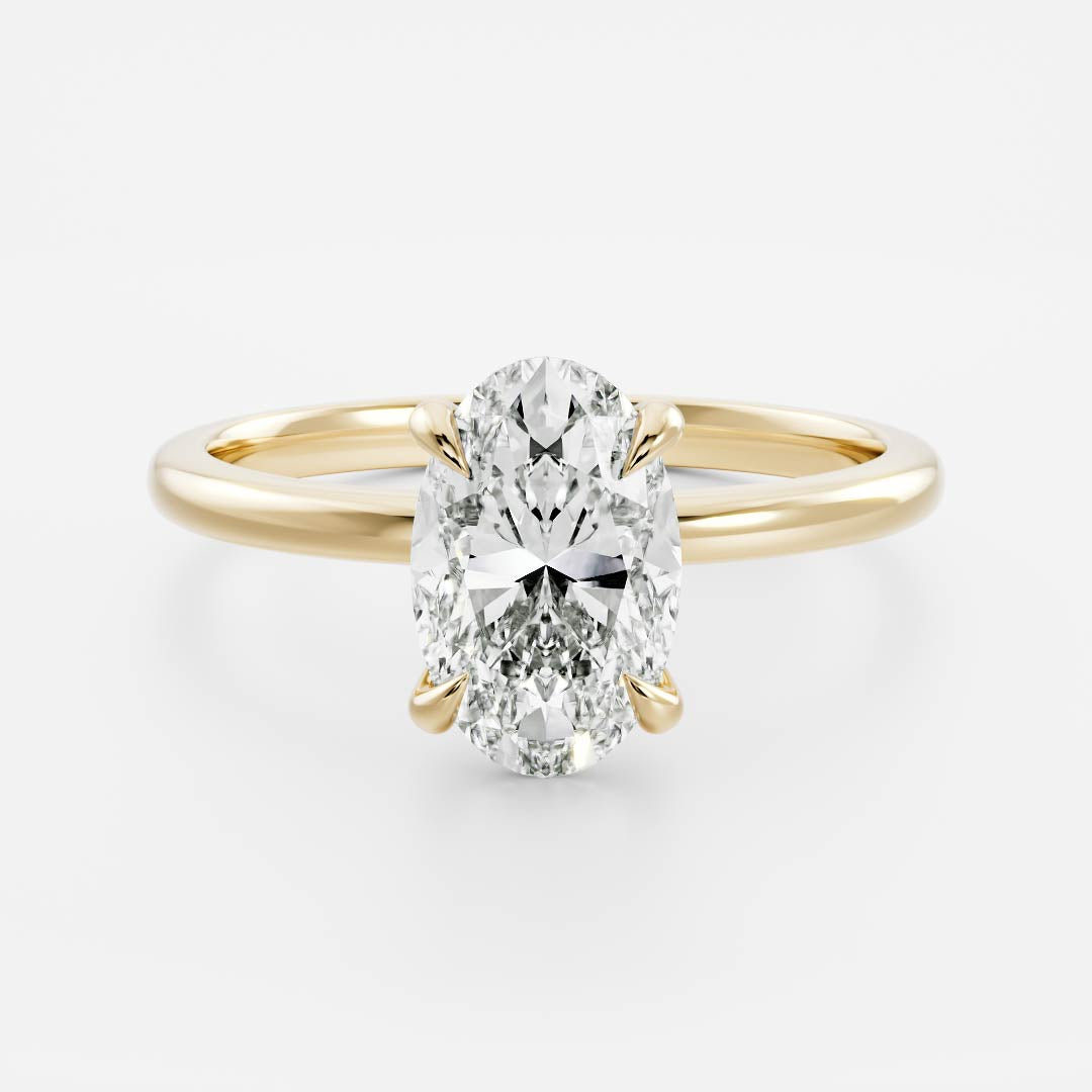 Oval Three Stone Lab Grown Diamond Engagement Ring