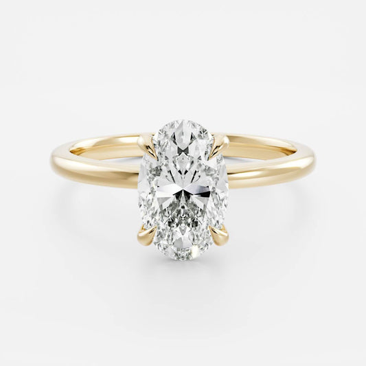 Oval Three Stone Lab Grown Diamond Engagement Ring