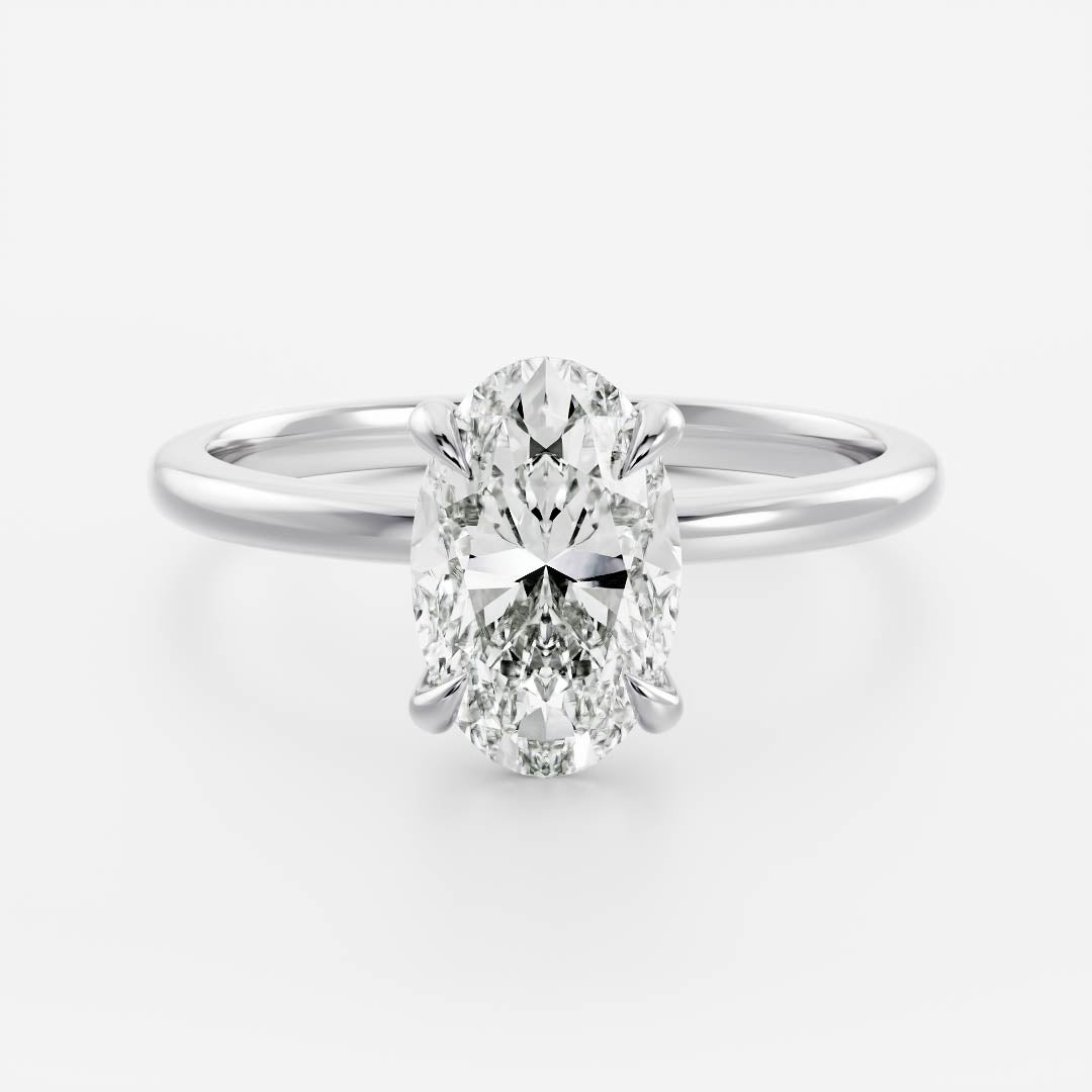 Oval Three Stone Lab Grown Diamond Engagement Ring