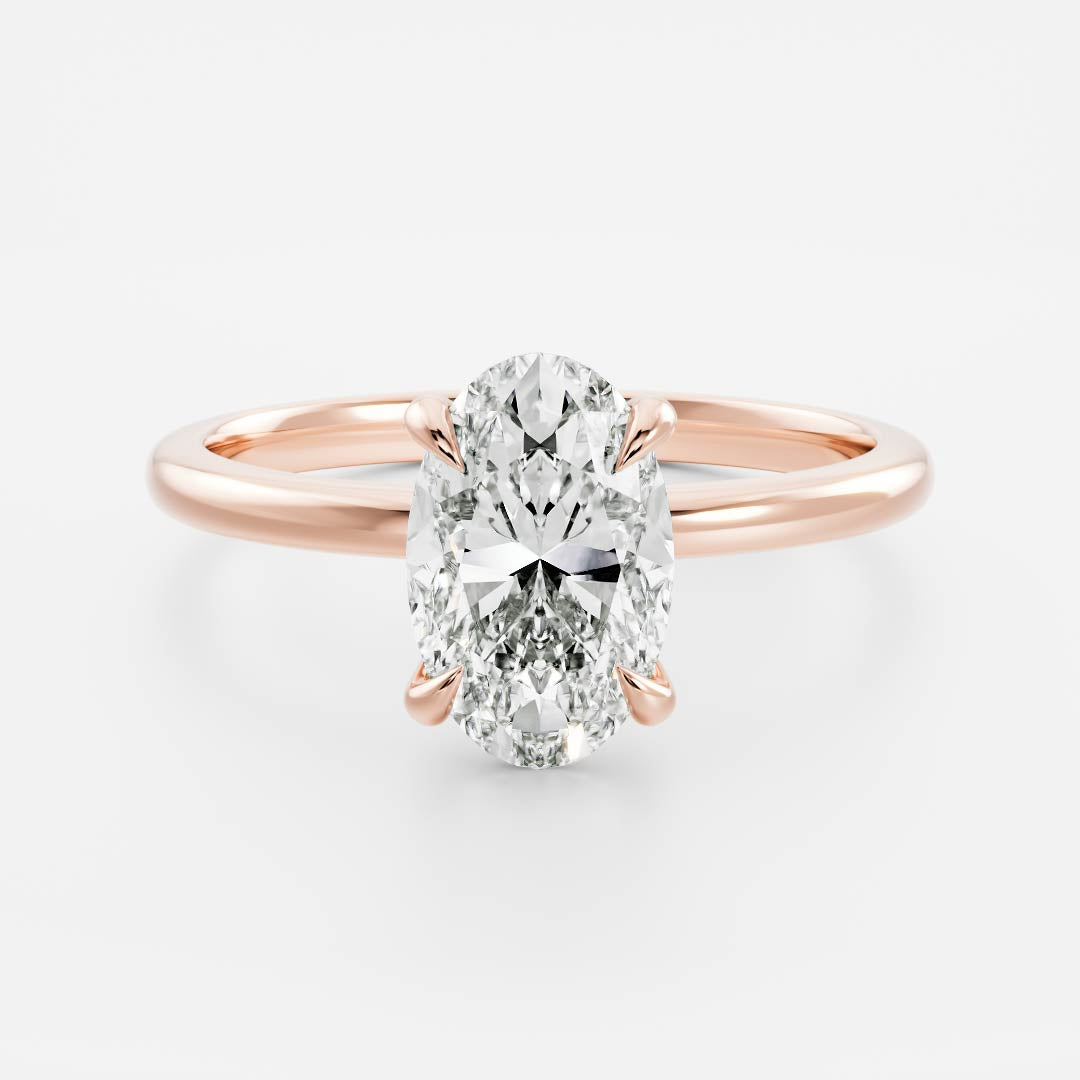 Oval Three Stone Lab Grown Diamond Engagement Ring