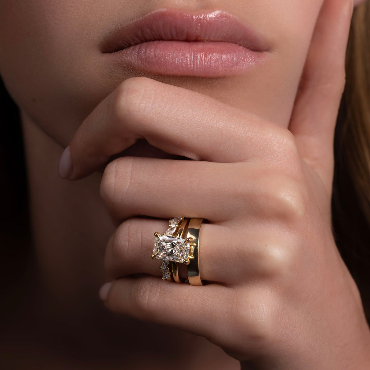 Oval Three Stone Lab Grown Diamond Engagement Ring