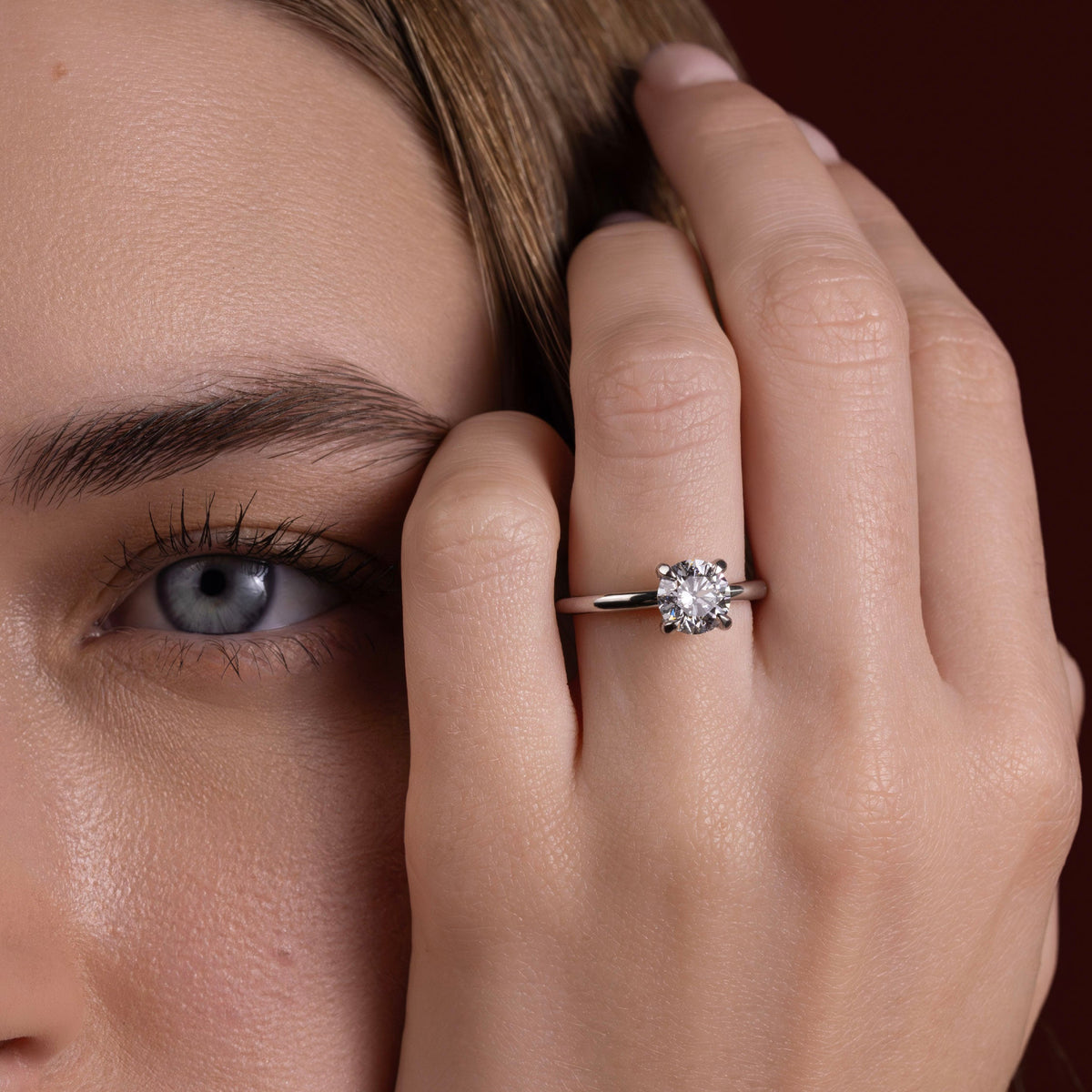 Oval Three Stone Lab Grown Diamond Engagement Ring