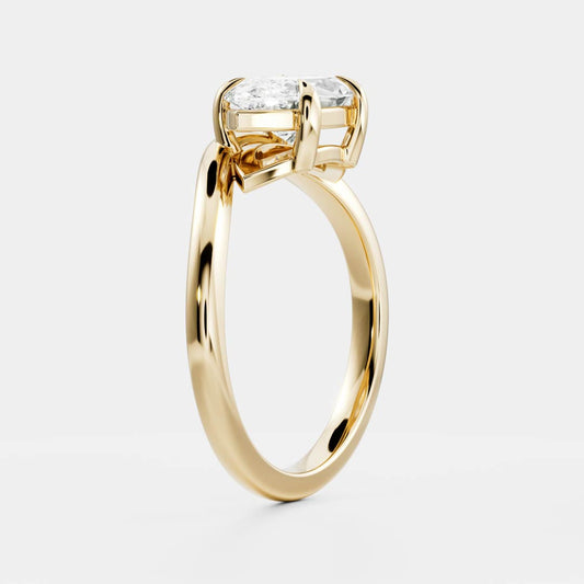 Oval Three Stone Lab Grown Diamond Engagement Ring