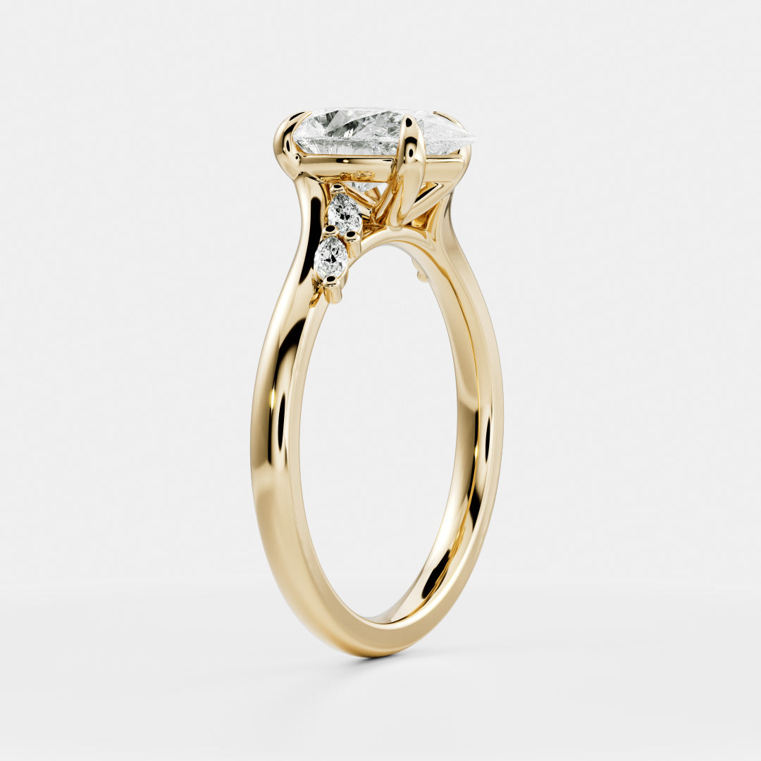 Oval Three Stone Lab Grown Diamond Engagement Ring