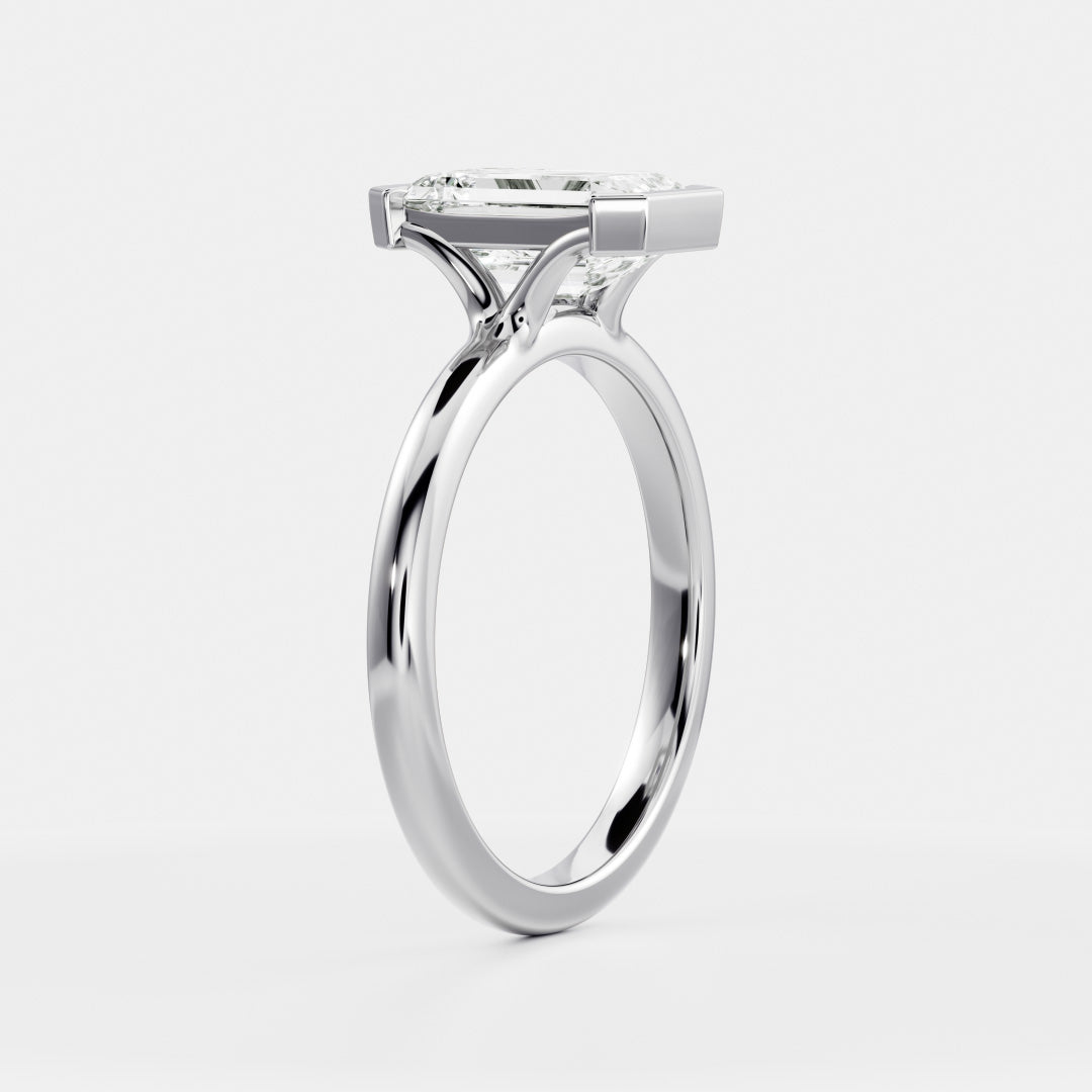 Oval Three Stone Lab Grown Diamond Engagement Ring