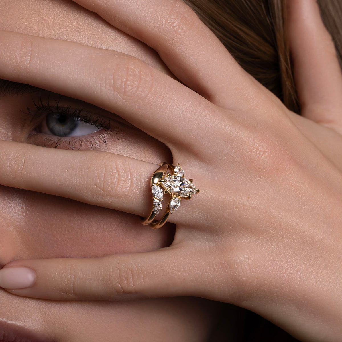 Oval Three Stone Lab Grown Diamond Engagement Ring