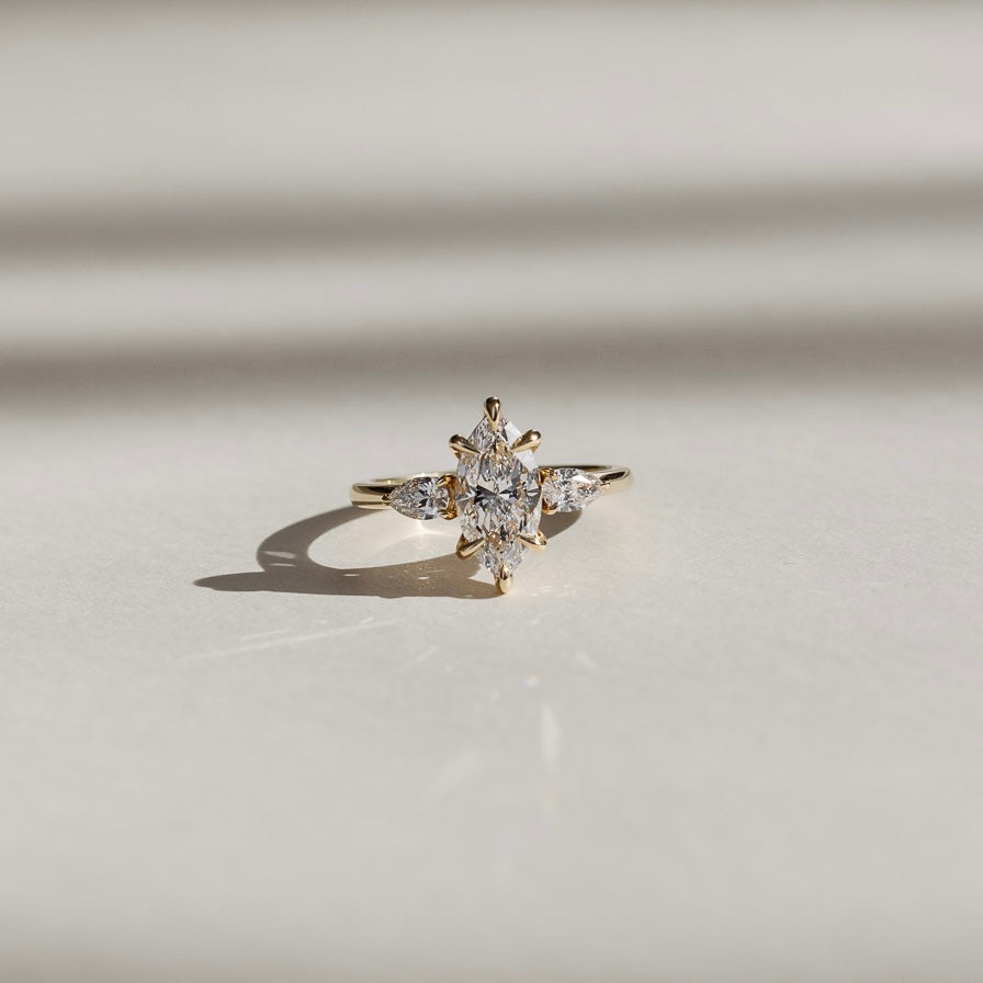 Oval Three Stone Lab Grown Diamond Engagement Ring
