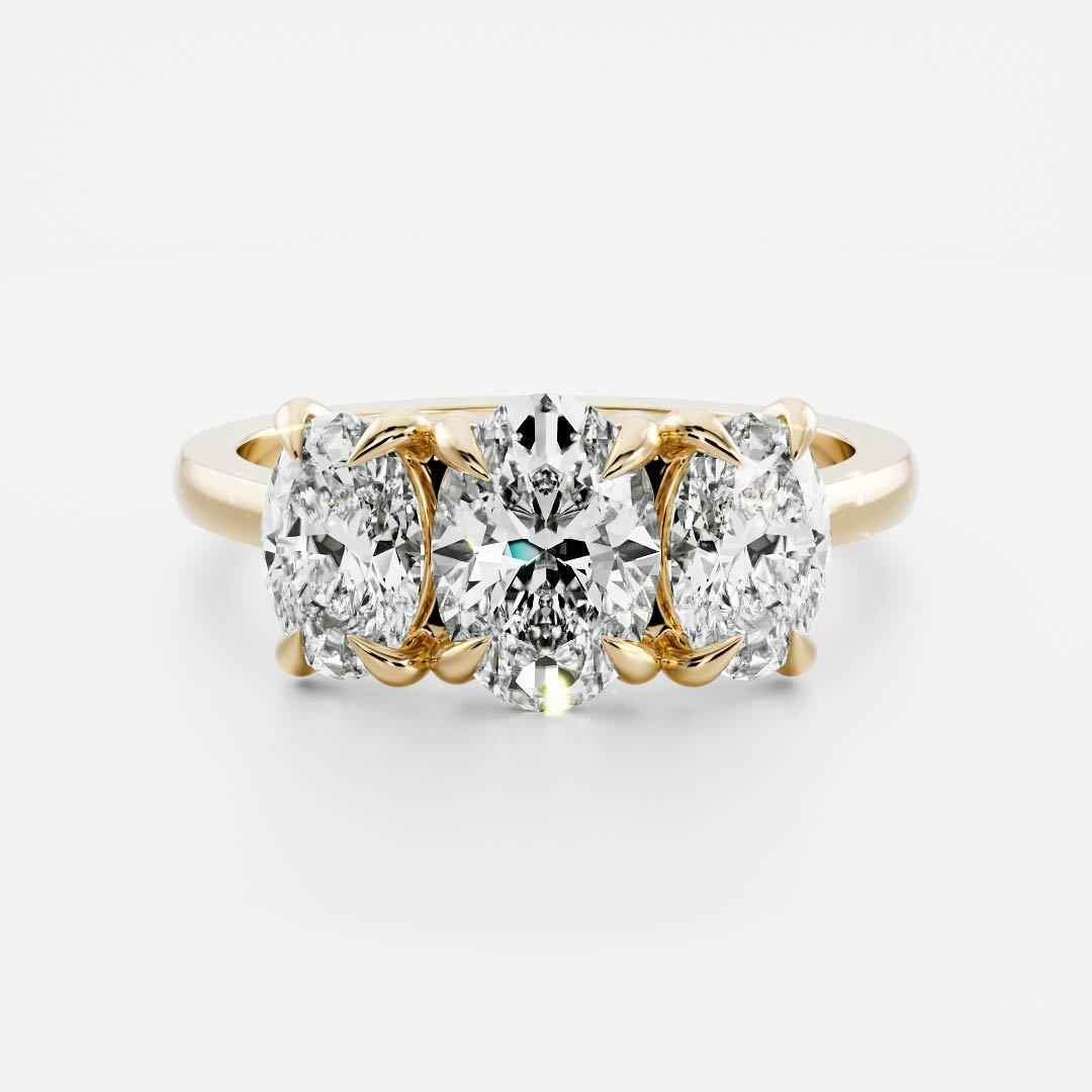 Oval Three Stone Lab Grown Diamond Engagement Ring