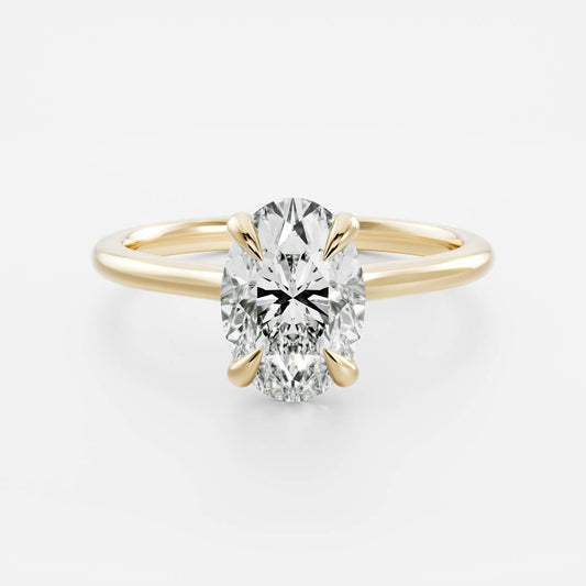 Oval Three Stone Lab Grown Diamond Engagement Ring