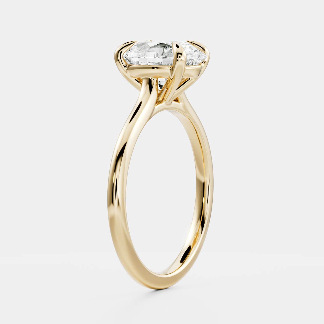 Oval Three Stone Lab Grown Diamond Engagement Ring