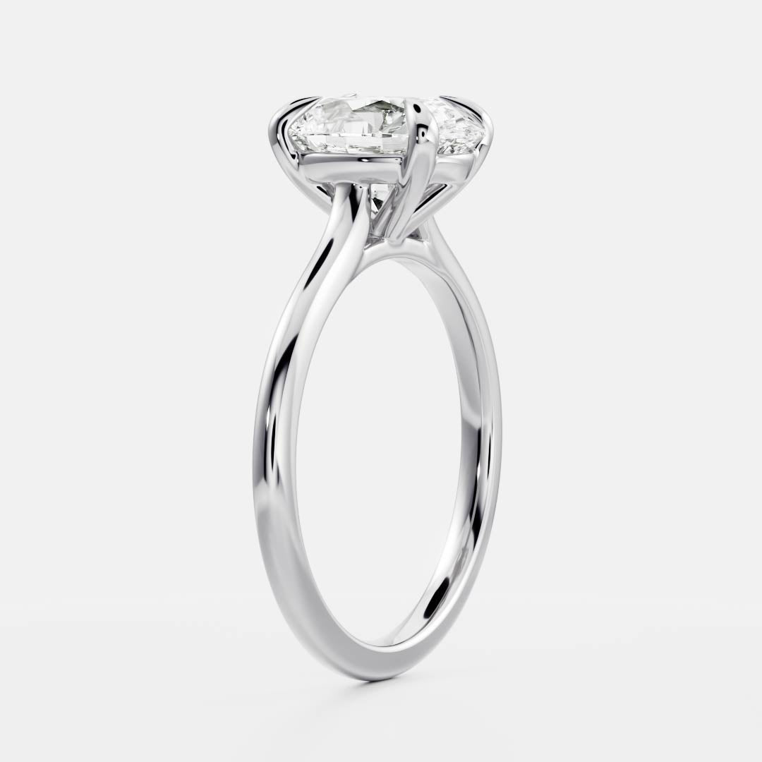 Oval Three Stone Lab Grown Diamond Engagement Ring
