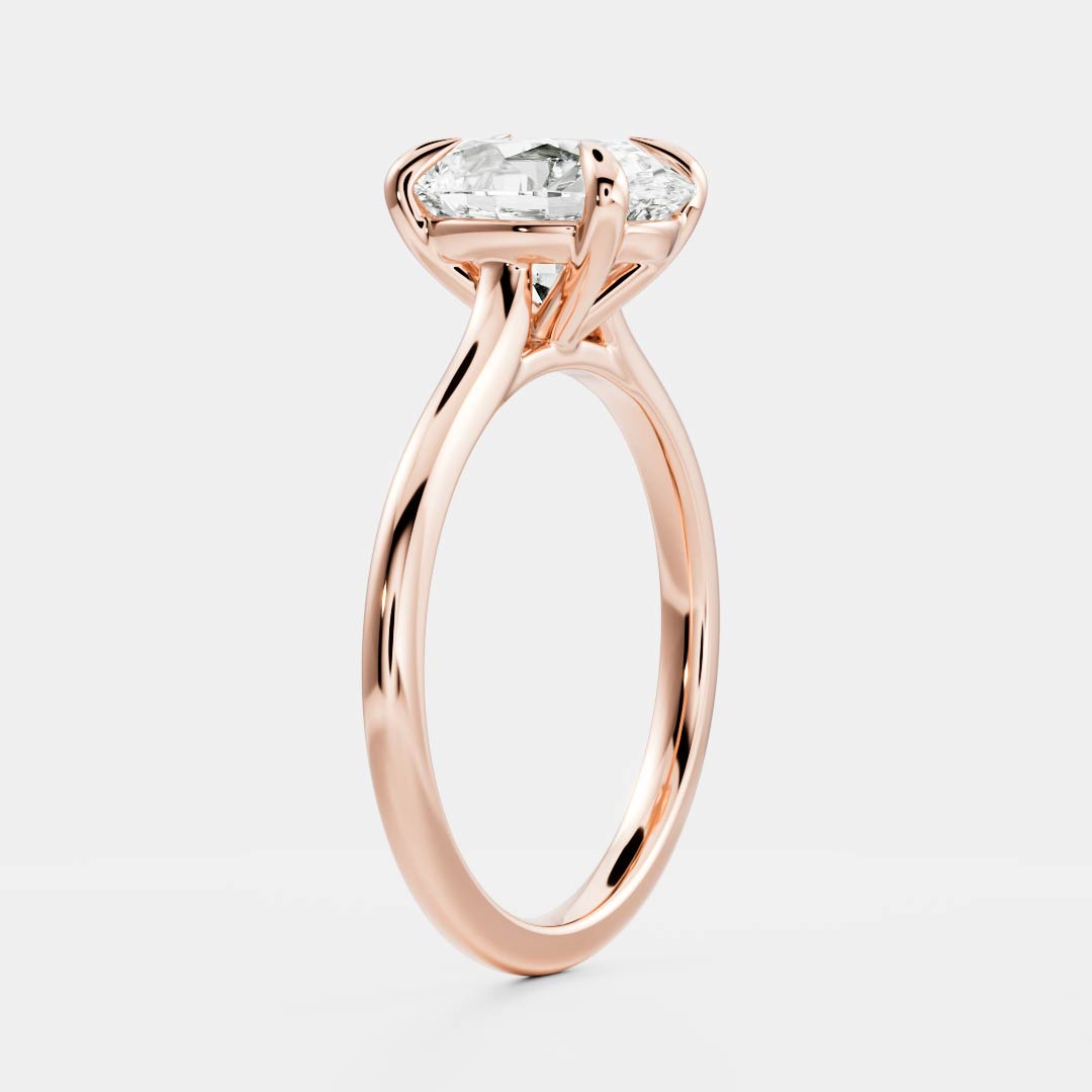 Oval Three Stone Lab Grown Diamond Engagement Ring