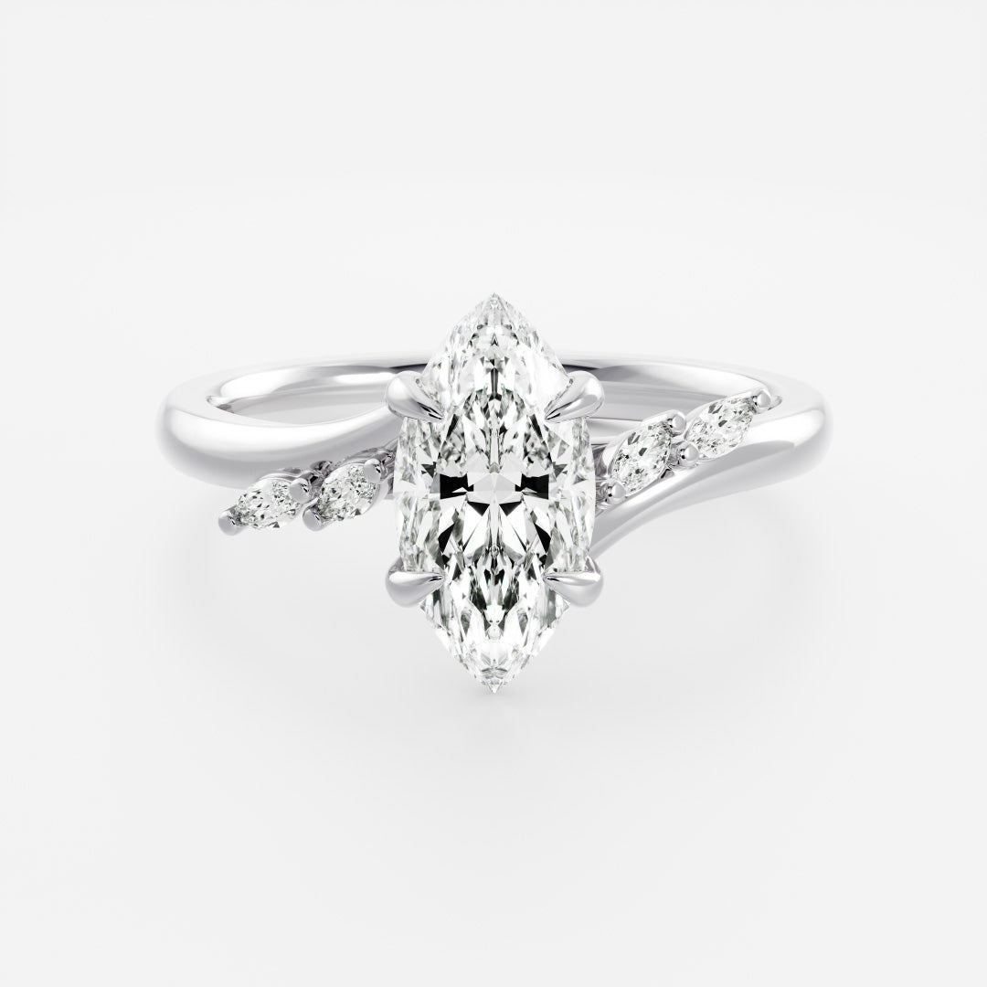 Oval Three Stone Lab Grown Diamond Engagement Ring
