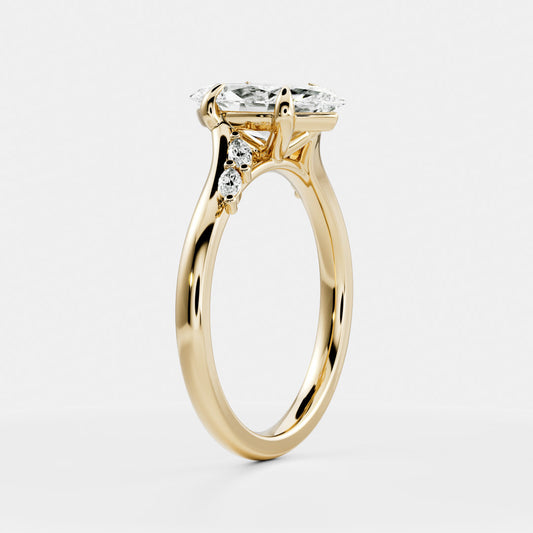 Oval Three Stone Lab Grown Diamond Engagement Ring