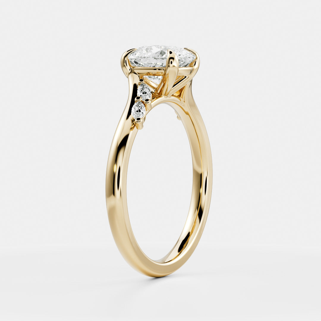 Oval Three Stone Lab Grown Diamond Engagement Ring