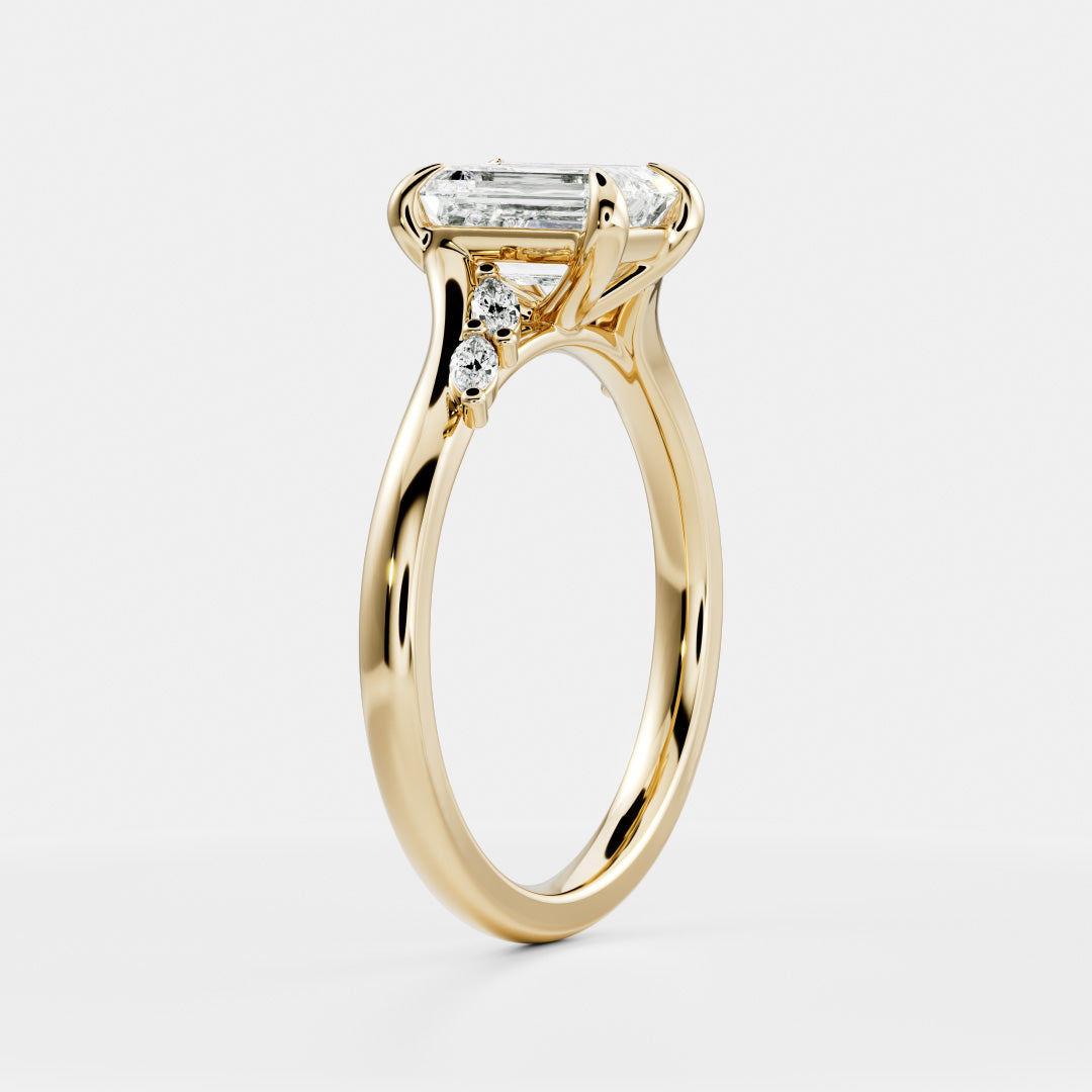 Oval Three Stone Lab Grown Diamond Engagement Ring