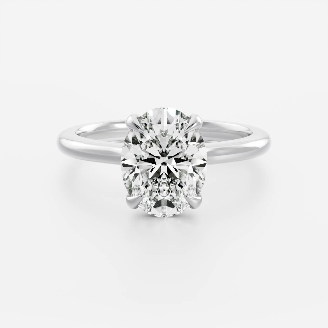 Oval Three Stone Lab Grown Diamond Engagement Ring