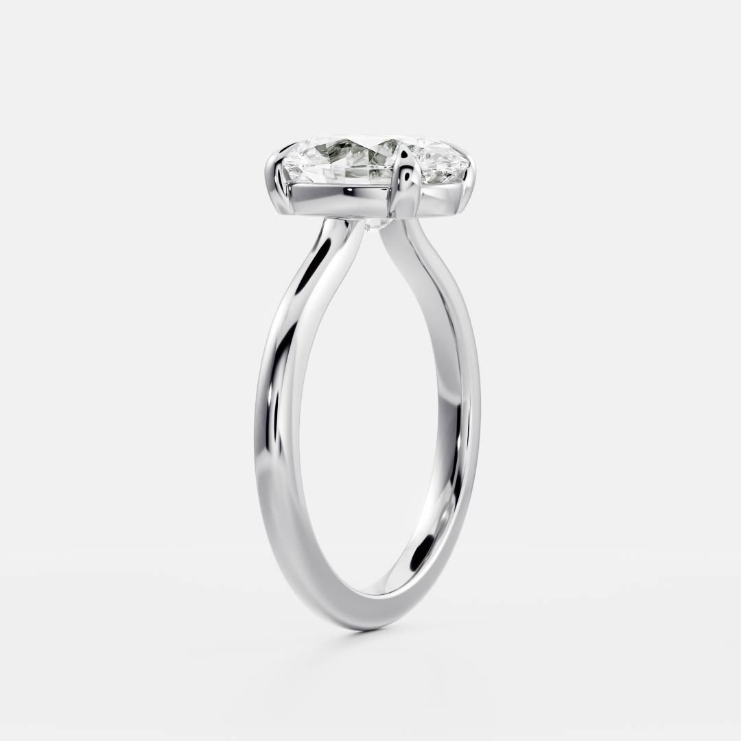 Oval Three Stone Lab Grown Diamond Engagement Ring