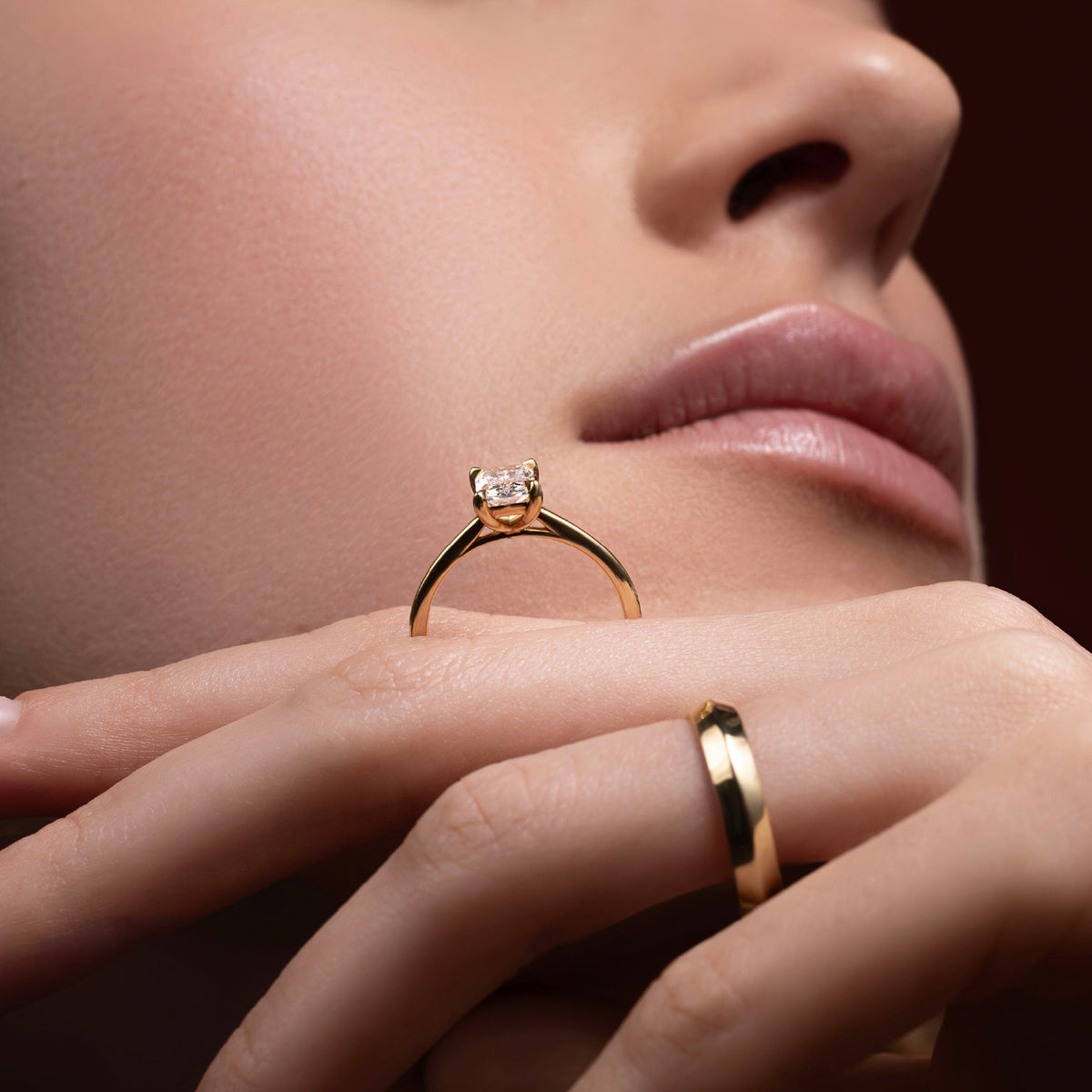Oval Three Stone Lab Grown Diamond Engagement Ring