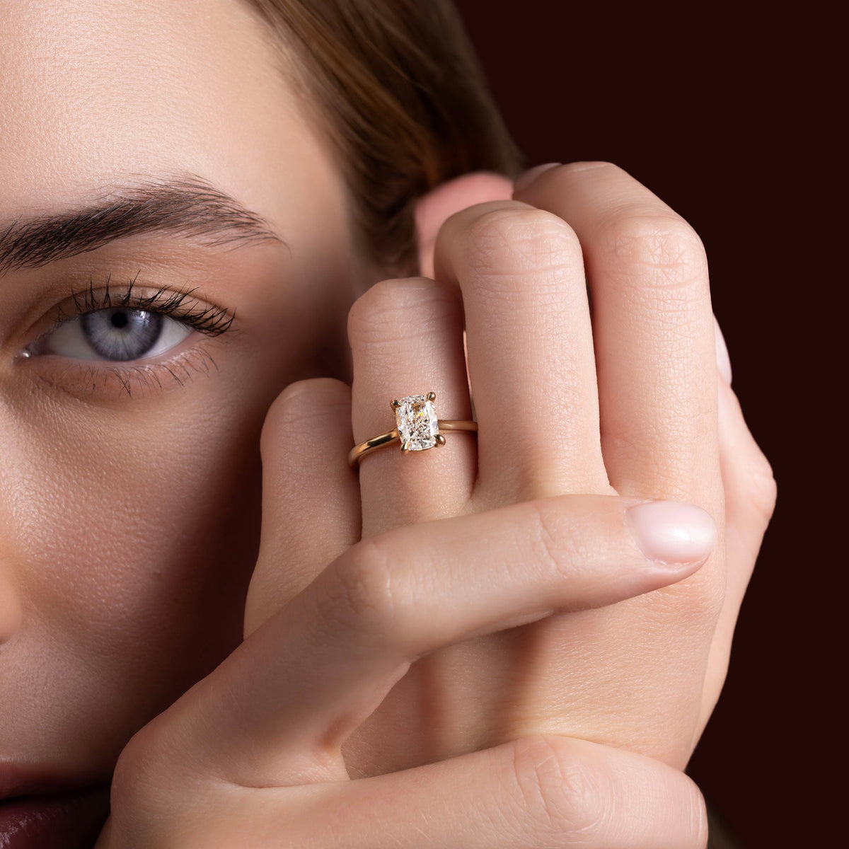 Oval Three Stone Lab Grown Diamond Engagement Ring
