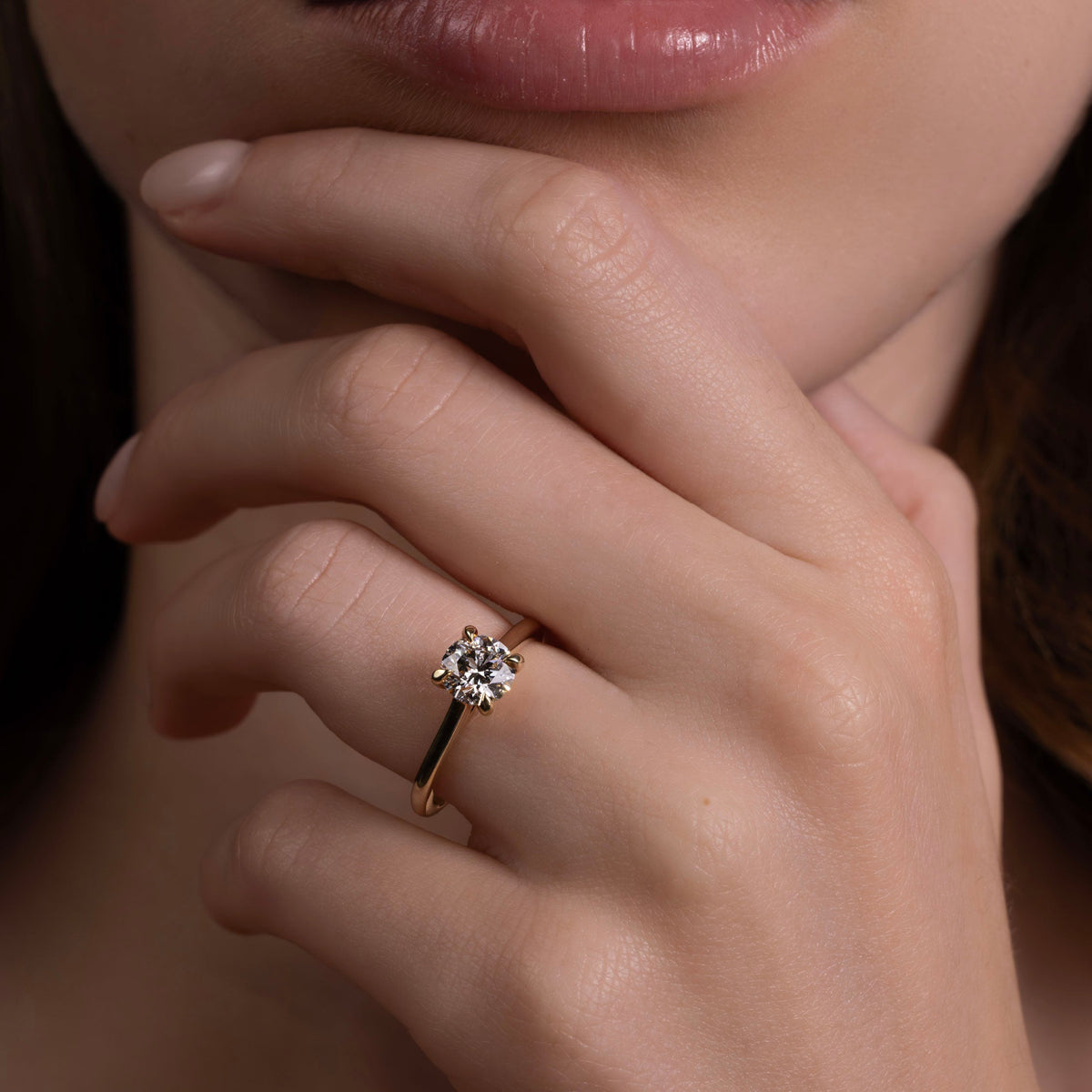 Oval Three Stone Lab Grown Diamond Engagement Ring