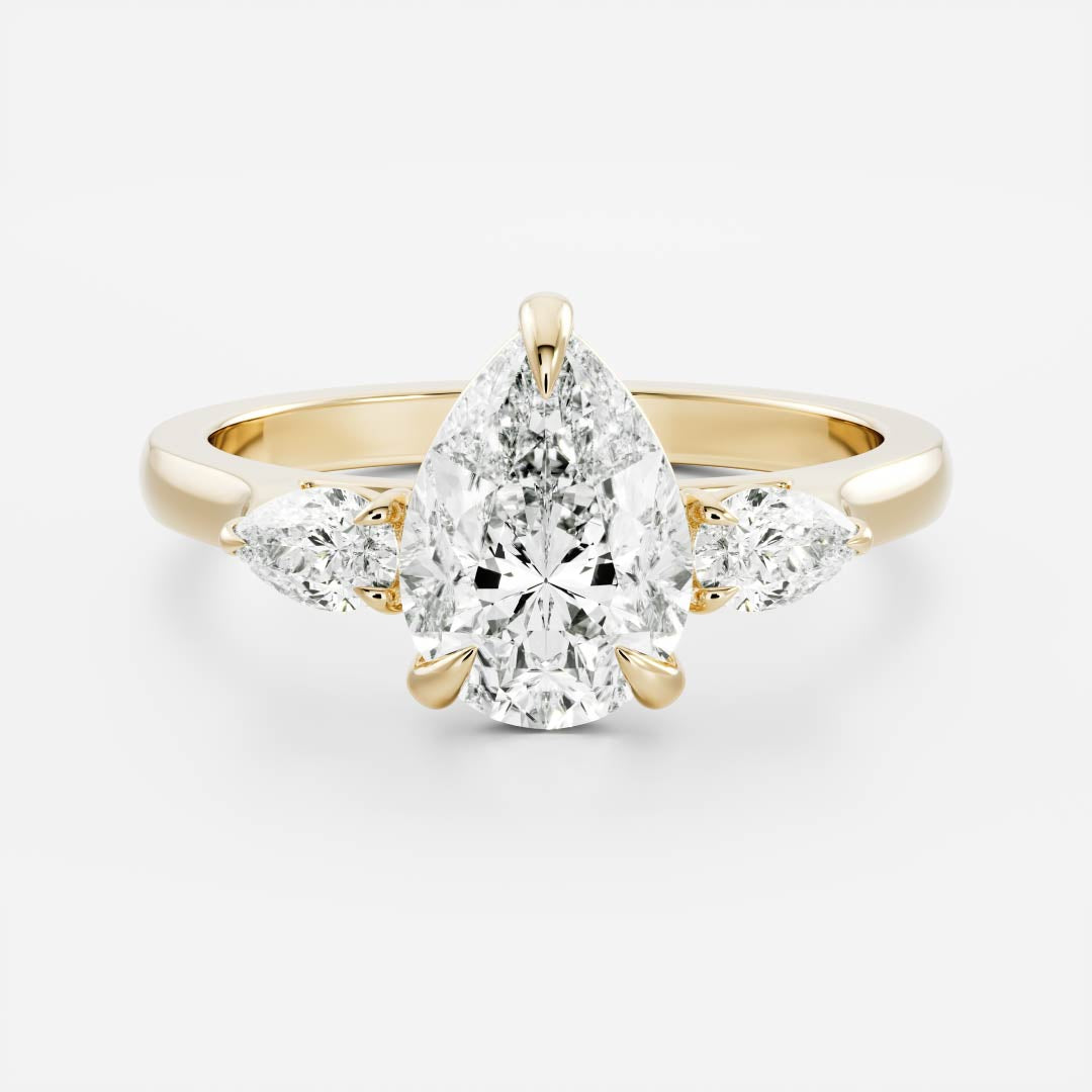 Oval Three Stone Lab Grown Diamond Engagement Ring